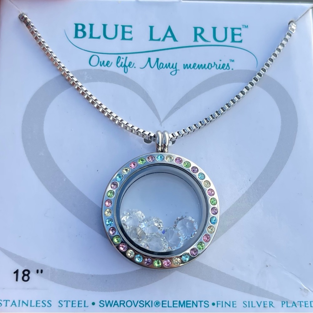 Blue La Rue, Stainless steal, fine silver plated necklace